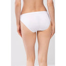 Mey dames mini-slip Lights 89210 in zwart, achteraanzicht met gladde stof, lage taille en hoog uitgesneden pijpen. - Jambelles