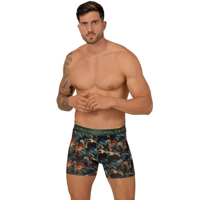 Muchachomalo Heren Boxer Men 12-Pack Short Print/Solid U-Golden1010 - Jambelles