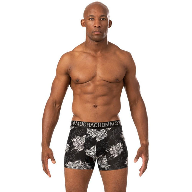 Muchachomalo Heren Boxer Men 2-Pack Panther Short print/solid 2P PANTHER1132 - Jambelles