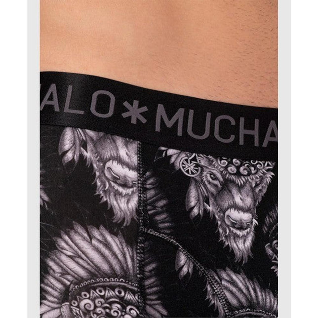 Muchachomalo Heren Boxer Men 2-Pack Short Print/Solid BISON1010 - Jambelles