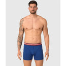 Muchachomalo herenboxers 3-pack in grijs, donkergroen en marineblauw, met effen design en logoband. - Jambelles