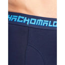 Muchachomalo herenboxers 3-pack in grijs, donkergroen en marineblauw, met effen design en logoband. - Jambelles