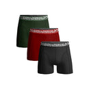 Muchachomalo herenboxers 3-pack in grijs, donkergroen en marineblauw, met effen design en logoband. - Jambelles