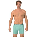 Muchachomalo herenboxers 3-pack in grijs, donkergroen en marineblauw, met effen design en logoband. - Jambelles