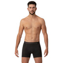 Muchachomalo herenboxers 3-pack in grijs, donkergroen en marineblauw, met effen design en logoband. - Jambelles