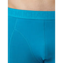 Muchachomalo herenboxer Solid Lcsolid1010 in petrolblauw, achteraanzicht met elastische logoband. - Jambelles