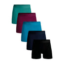 Muchachomalo herenboxer Solid Lcsolid1010 in petrolblauw, achteraanzicht met elastische logoband. - Jambelles