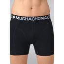 Muchachomalo herenboxer Solid Lcsolid1010 in petrolblauw, achteraanzicht met elastische logoband. - Jambelles