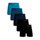 Muchachomalo herenboxer Solid Lcsolid1010 in petrolblauw, achteraanzicht met elastische logoband. - Jambelles