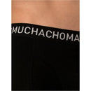 Muchachomalo heren boxershorts van microvezel, 2-pack in donkerblauw en zwart met logoband en zichtbare naden. - Jambelles