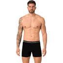 Muchachomalo heren boxershorts van microvezel, 2-pack in donkerblauw en zwart met logoband en zichtbare naden. - Jambelles
