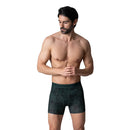 Donkergroene Muchachomalo herenboxershort uit 3-pack BOOGIEKNIGHTS1010 met ton-sur-ton print en logoband - Jambelles