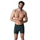 Donkergroene Muchachomalo herenboxershort uit 3-pack BOOGIEKNIGHTS1010 met ton-sur-ton print en logoband - Jambelles