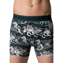 Donkergroene Muchachomalo herenboxershort uit 3-pack BOOGIEKNIGHTS1010 met ton-sur-ton print en logoband - Jambelles