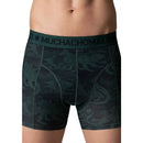 Donkergroene Muchachomalo herenboxershort uit 3-pack BOOGIEKNIGHTS1010 met ton-sur-ton print en logoband - Jambelles