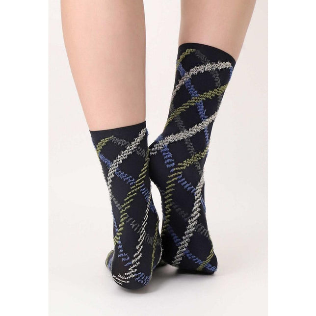 Oroblu Dames Panty Kniekousen Fur Tartan 50 Sok VOBC67930 - Jambelles