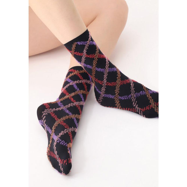 Oroblu Dames Panty Kniekousen Fur Tartan 50 Sok VOBC67930 - Jambelles