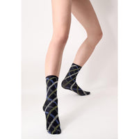 Oroblu Dames Panty Kniekousen Fur Tartan 50 Sok VOBC67930 - Jambelles