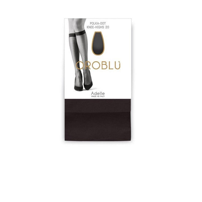 Oroblu Dames Panty Kniekousen Mibas Adelle KH 20den Lycra Tulle/Micro Dots VOBC63103 - Jambelles