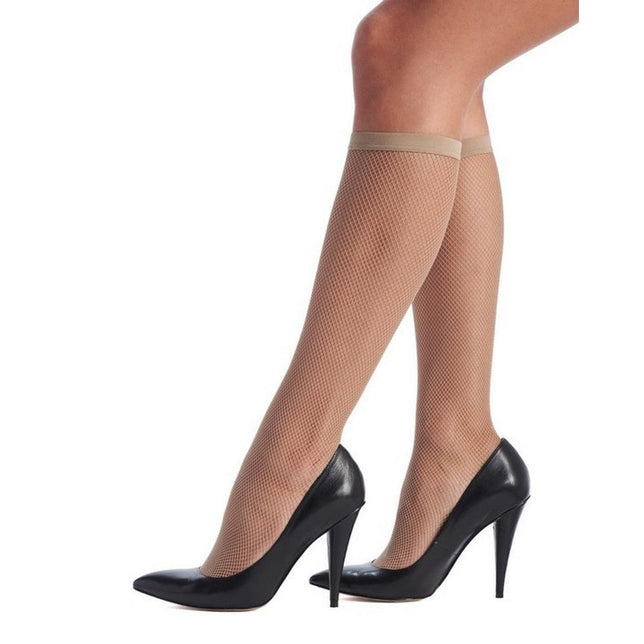 Oroblu Dames Panty Kniekousen Mibas Tricot Kneehigh Lycra micro Fishnet VOBC01061 - Jambelles