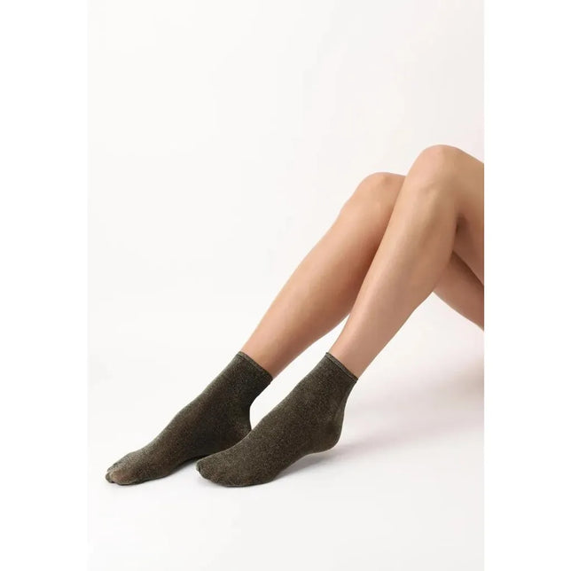 Oroblu DMB Diamonds dames pantysokjes van 40 denier in donker antraciet met fijne metallic glitters - Jambelles