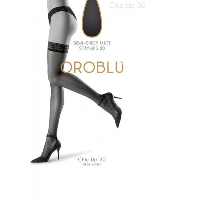 Oroblu Dames Stay-up Kousen Bas Chic Up 30 stocking den Lycra Stay-Up VOBC01001 - Jambelles