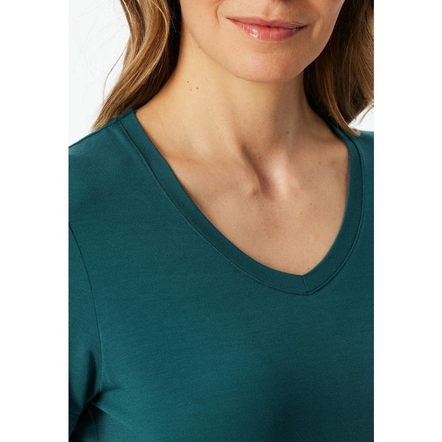 Schiesser Dames Nacht Shirt T-Shirt V-Ausschnitt 183661 - Jambelles