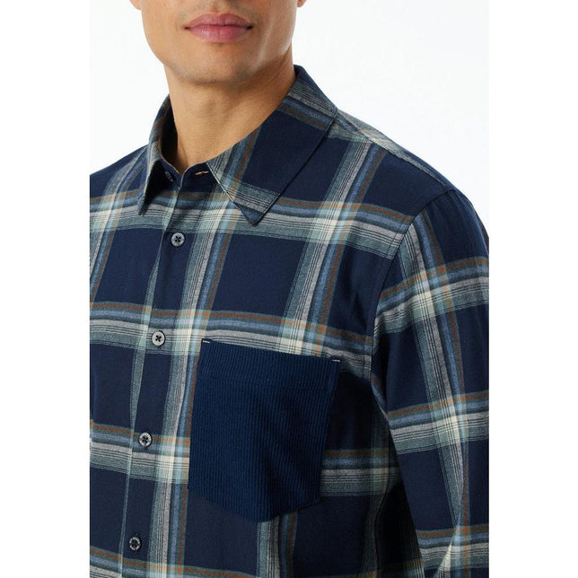 Schiesser Heren Nacht Shirt Hemd langarm 182046 - Jambelles