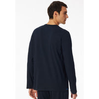 Schiesser Heren Nacht Shirt Langarmshirt Knopfleiste 182517 - Jambelles