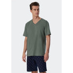 Schiesser Heren Nacht Shirt T-shirt V-Ausschnitt 178937 - Jambelles