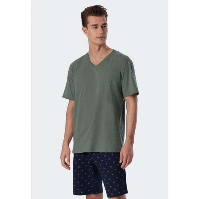 Schiesser Heren Nacht Shirt T-shirt V-Ausschnitt 178937 - Jambelles