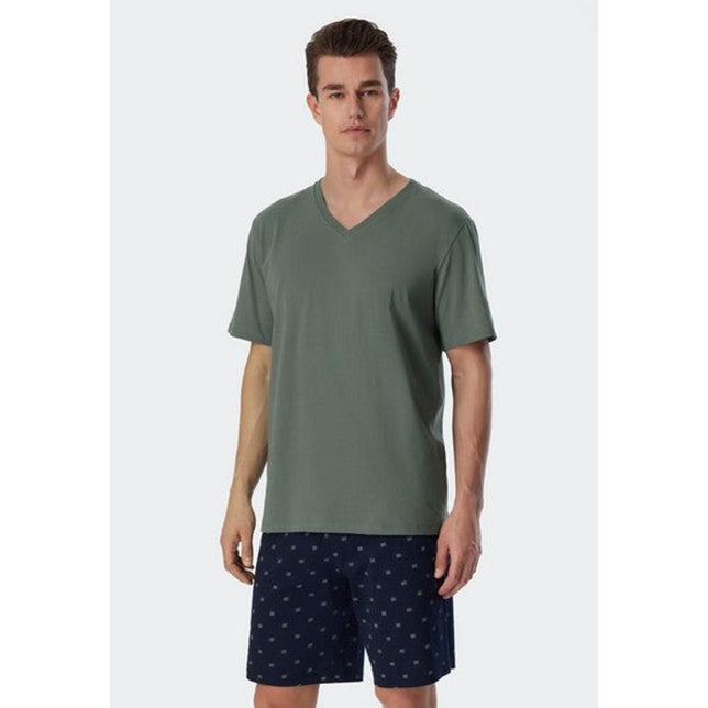 Schiesser Heren Nacht Shirt T-shirt V-Ausschnitt 178937 - Jambelles