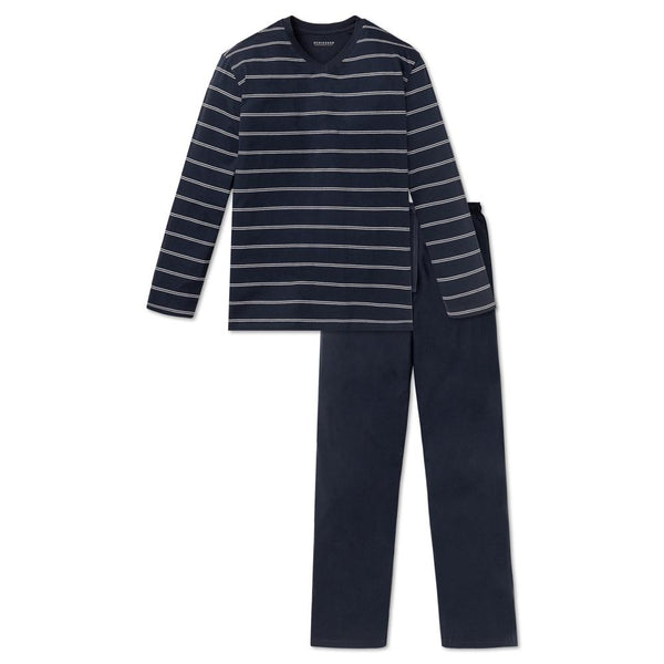 Pastunette for Men lange, blauwe, katoenen lange pyjama broek voor heren Pastunette for Men lange, blauwe, katoenen lange pyjama broek voor heren