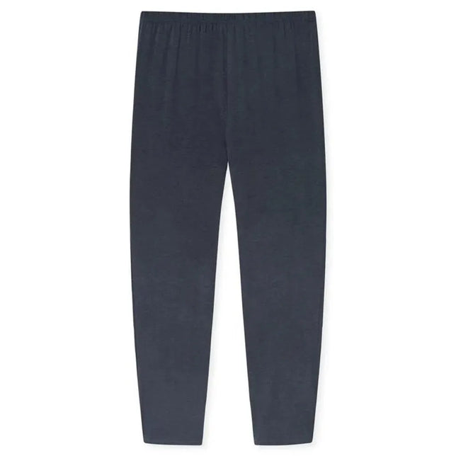 Donkerblauwe Schiesser herenpyjamabroek 181921 met elastische tailleband en lange, rechte pijpen - Jambelles