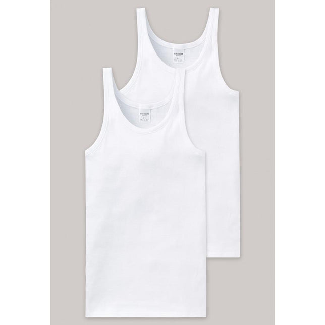 Schiesser Heren Shirt/Hemd Hemd 0/0 Dubbelverpakking Fijnrib CO 100 205144 - Jambelles