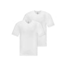 Schiesser heren T-shirt 1/2 008151 in zwart met korte mouwen en V-hals, gedragen door een model. - Jambelles