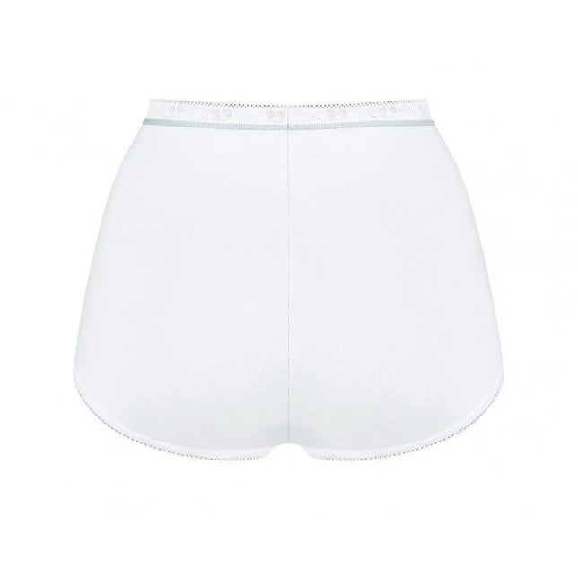 Witte Sloggi dames slip Basic+ Diamond Maxi, achterzijde met hoge taille, elastische tailleband en centrale naad. - Jambelles