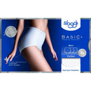 Sloggi Basic+ Diamond Maxi damesslips, witte katoenen 3-pack met hoge taille en subtiele glinsterdetails. - Jambelles