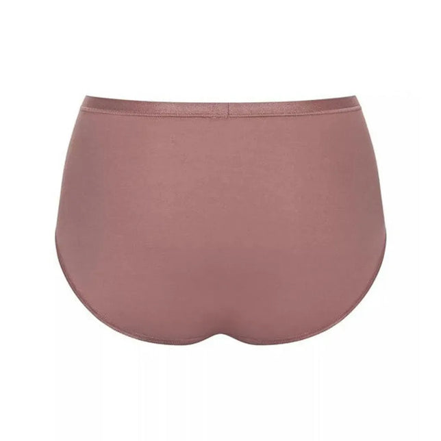 Sloggi Romance Maxi damesslip in oudroze, achteraanzicht met hoge taille, elastische band en gladde afwerking - Jambelles