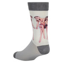 Sock My Feet herensok Sock My Sexy Girls SS19M003 in grijs en wit, met fotoprint van vrouwen in lingerie. - Jambelles