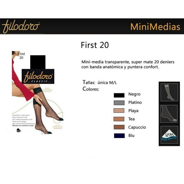 SOCKSHOUSE Dames Panty Kniekousen First 20 kniekous den 20k (nw 86620) - Jambelles