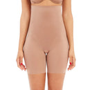 Achteraanzicht van zwarte Spanx Thinstincts 2.0 lange slip met hoge taille en pijpen tot halverwege de dij. - Jambelles