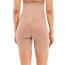 Achteraanzicht van zwarte Spanx Thinstincts 2.0 lange slip met hoge taille en pijpen tot halverwege de dij. - Jambelles