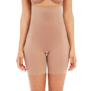 Achteraanzicht van zwarte Spanx Thinstincts 2.0 lange slip met hoge taille en pijpen tot halverwege de dij. - Jambelles