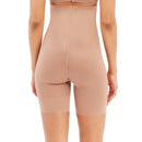 Achteraanzicht van zwarte Spanx Thinstincts 2.0 lange slip met hoge taille en pijpen tot halverwege de dij. - Jambelles