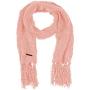 Starling Accessoires Lumi 5061 damessjaals in grijs, roze en petrol met zachte boucléstructuur en franjes. - Jambelles