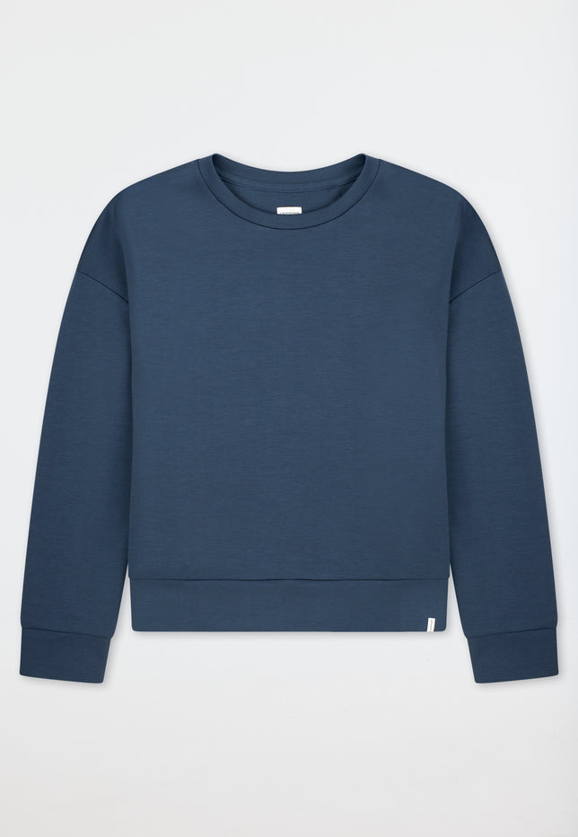 Schiesser Mix+Relax dames sweatshirt met V-hals 184114