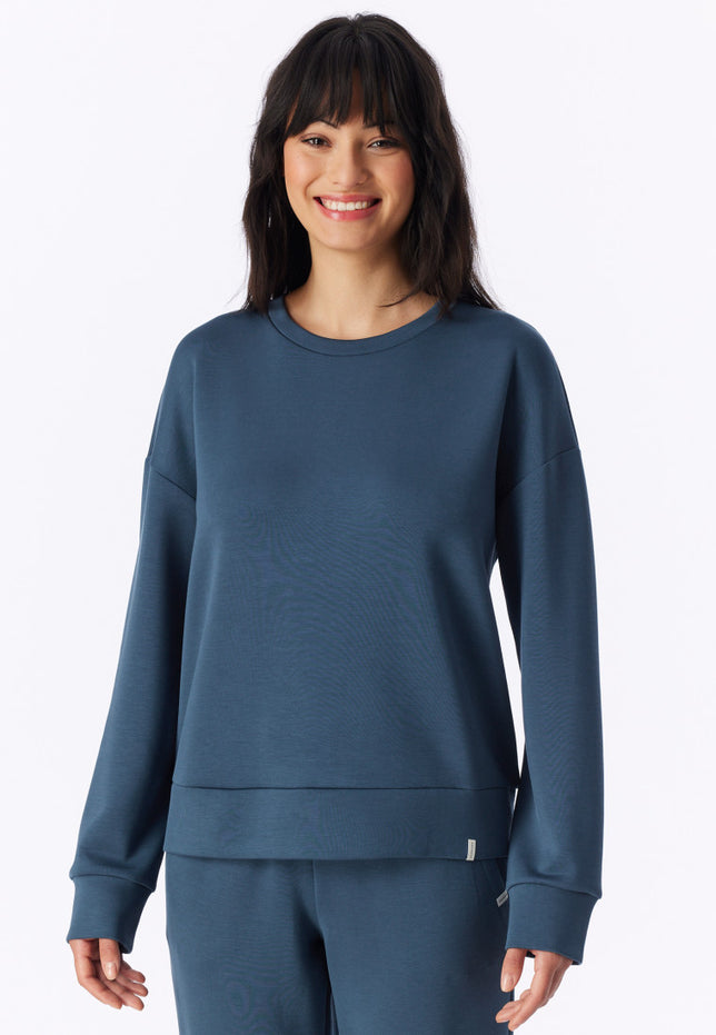 Schiesser Mix+Relax dames sweatshirt met V-hals 184114