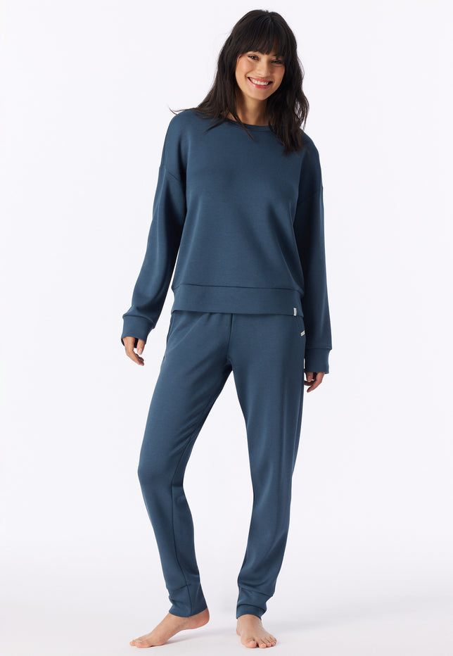 Schiesser Mix+Relax dames sweatshirt met V-hals 184114