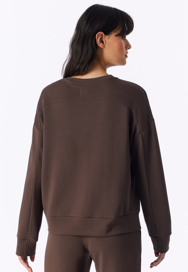 Schiesser Mix+Relax dames sweatshirt met V-hals 184114